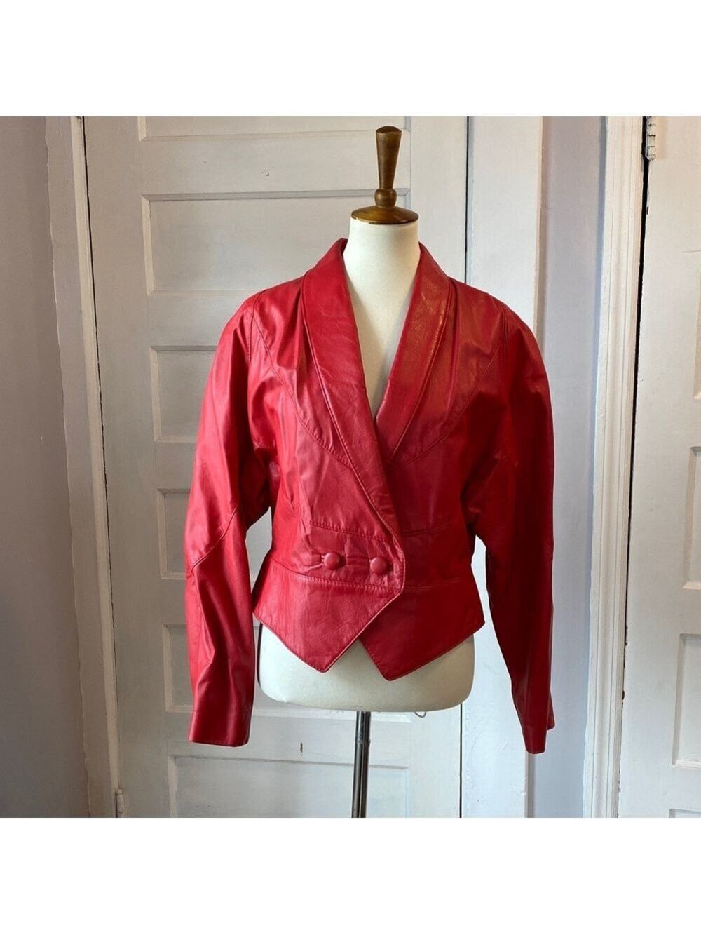Vintage The Leather Ranch Red Genuine Leather Jacket, Size 3